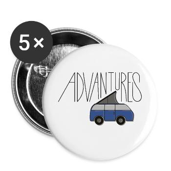 Advantures - Buttons small 1''/25 mm (5-pack) - white - Front