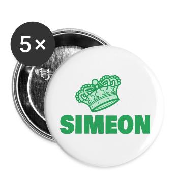Siméon comme prénom - Lot de 5 petits badges (25 mm) - blanc - Devant