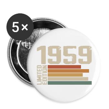 1959 Vintage - Retro 1959 Cadeau Anniversaire 1959 - Lot de 5 petits badges (25 mm) - blanc - Devant