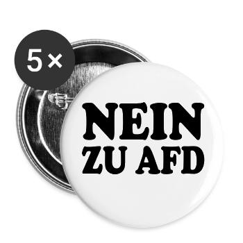 Nein zu afd - Buttons klein 25 mm (5er Pack) - Weiß - Vorne