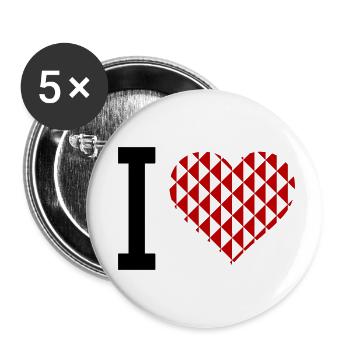 I Heart - Buttons small 1''/25 mm (5-pack) - white - Front