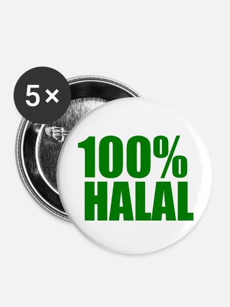 Halal - Buttons klein 25 mm (5er Pack) - Weiß