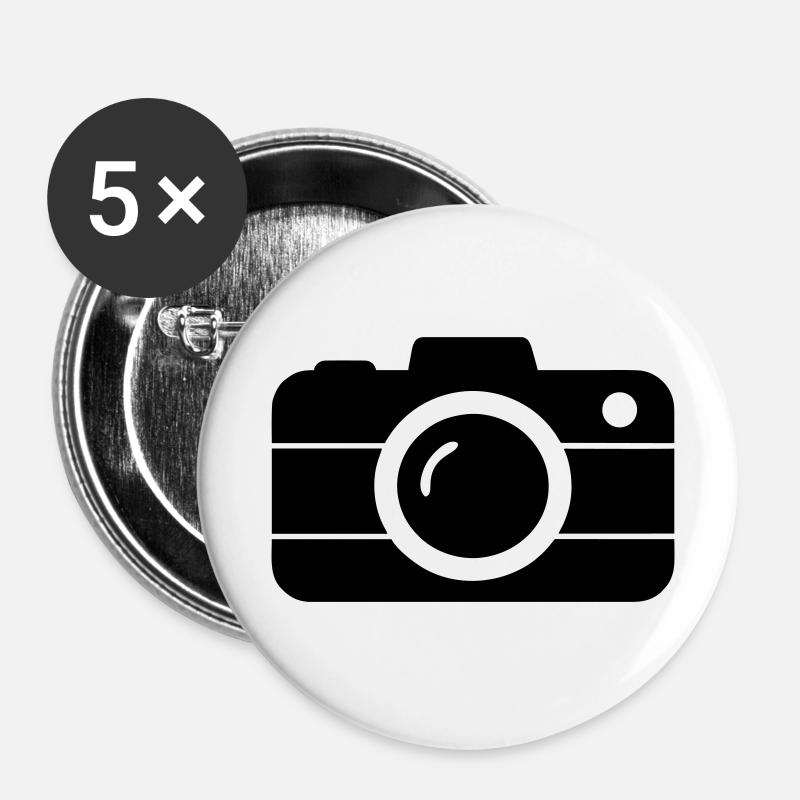 Camera - Buttons small 1''/25 mm (5-pack) - white