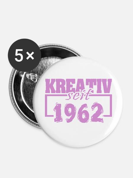 Kreativ 1962 - Buttons klein 25 mm (5er Pack) - Weiß