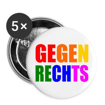 Gegen rechts - Buttons klein 25 mm (5er Pack) - Weiß - Vorne