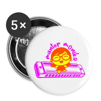 munter monika dancing on the mundharmonika pink - Buttons klein 25 mm (5er Pack) - Weiß - Vorne