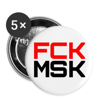FCK MSK dans les COULEURS SOUHAITÉES ! - Lot de 5 petits badges (25 mm) - blanc - Devant