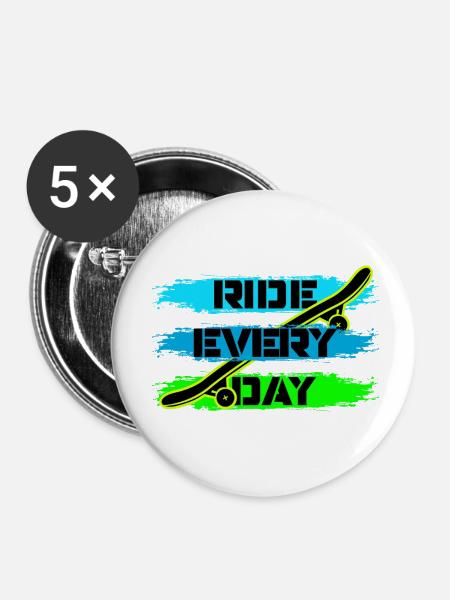 Skate - Buttons klein 25 mm (5er Pack) - Weiß