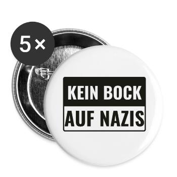 Kein Bock auf N#zis! - Buttons klein 25 mm (5er Pack) - Weiß - Vorne