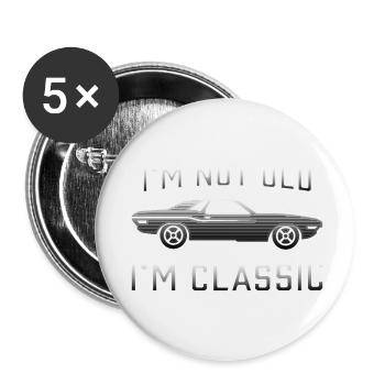 Planche de travail classic3 1 - Lot de 5 petits badges (25 mm) - blanc - Devant