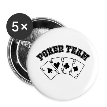 Équipe de poker - Lot de 5 petits badges (25 mm) - blanc - Devant