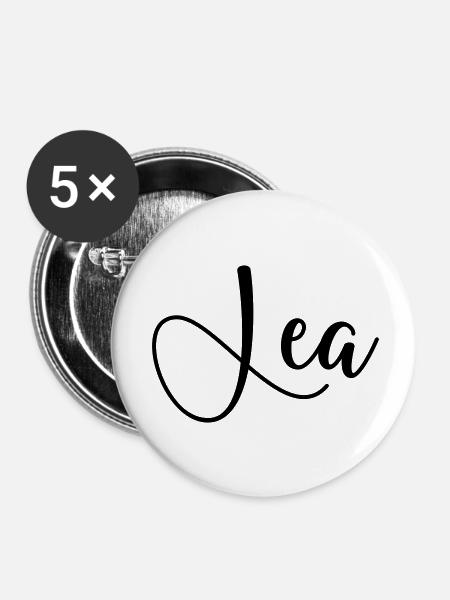 name lea - Buttons klein 25 mm (5er Pack) - Weiß