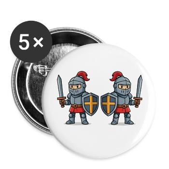 Bande dessinée Knight 2 - Lot de 5 petits badges (25 mm) - blanc - Devant
