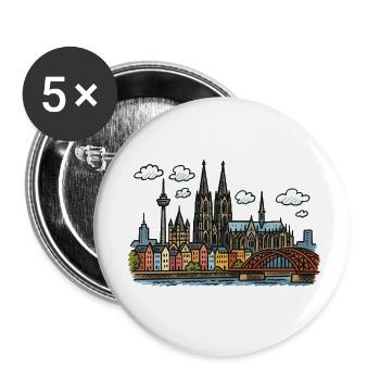 Horizon de Cologne - Lot de 5 petits badges (25 mm) - blanc - Devant