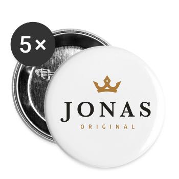 Jonas Original Familienlogo - Buttons klein 25 mm (5er Pack) - Weiß - Vorne