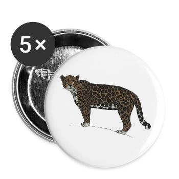 Jaguar-Blick - Buttons klein 25 mm (5er Pack) - Weiß - Vorne
