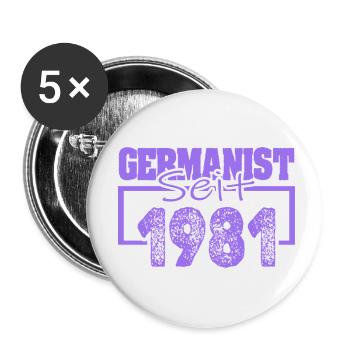 Germanist 1981 - Buttons small 1''/25 mm (5-pack) - white - Front