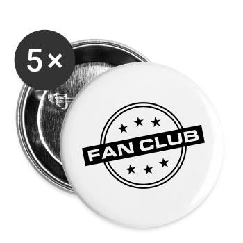 Fan Club - Buttons klein 25 mm (5er Pack) - Weiß - Vorne