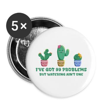 Cute cactus without problems - Buttons small 1''/25 mm (5-pack) - white - Front