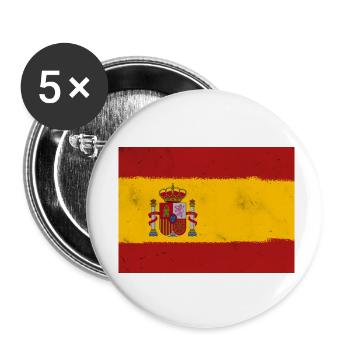Drapeau de l’Espagne - Lot de 5 petits badges (25 mm) - blanc - Devant