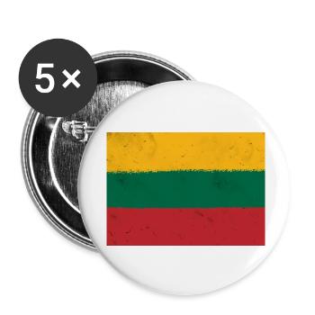 Flag of Lithuania - Buttons small 1''/25 mm (5-pack) - white - Front