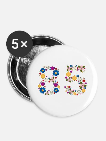 Flowers 85 - Buttons klein 25 mm (5er Pack) - Weiß