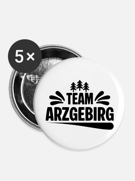 Team Erzgebirge - Buttons klein 25 mm (5er Pack) - Weiß