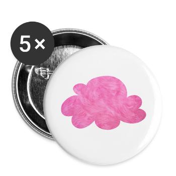 rose nuage velcro fourrure ciel câlin rose - Lot de 5 petits badges (25 mm) - blanc - Devant