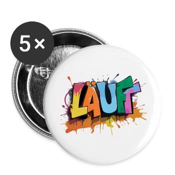 Läuft Statement Läufer Graffiti Lustige Sprüche - Buttons klein 25 mm (5er Pack) - Weiß - Vorne