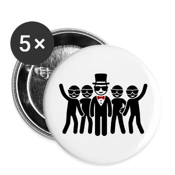Équipe Groom - Lot de 5 petits badges (25 mm) - blanc - Devant