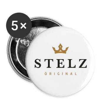 Stelz Original Family Logo - Buttons small 1''/25 mm (5-pack) - white - Front