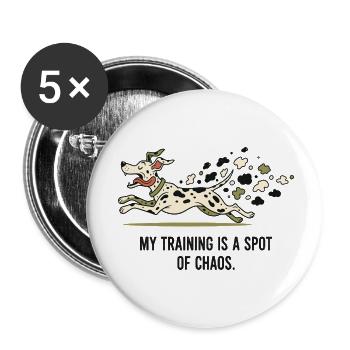 Mon entraînement est un peu chaotique - Lot de 5 petits badges (25 mm) - blanc - Devant