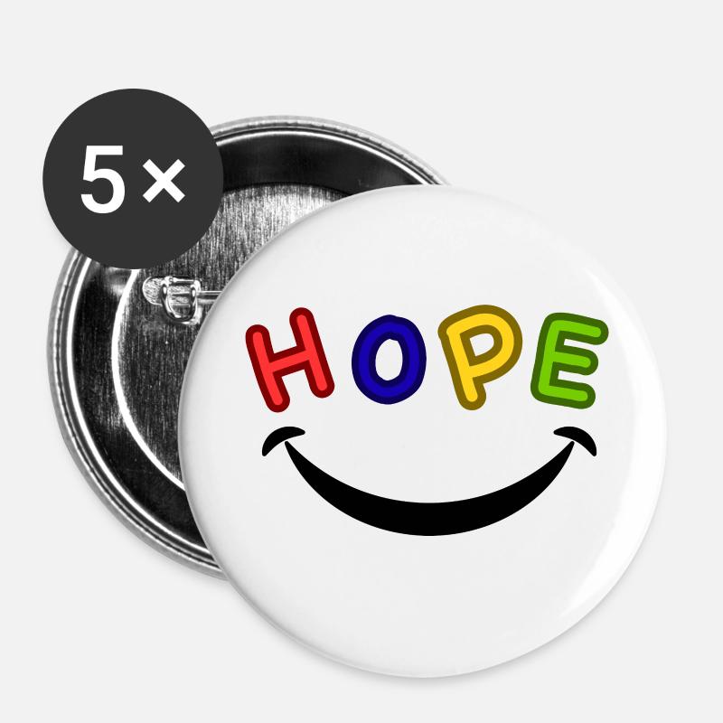 Hope - Buttons small 1''/25 mm (5-pack) - white