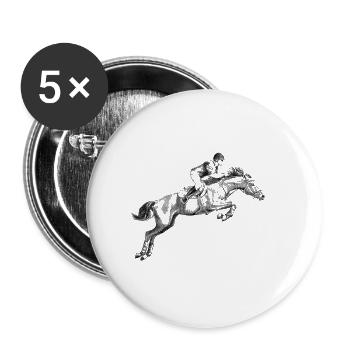 Équitation - Lot de 5 petits badges (25 mm) - blanc - Devant