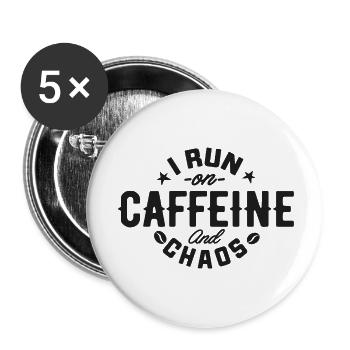Kaffein-Engagement Motif Design - Buttons small 1''/25 mm (5-pack) - white - Front