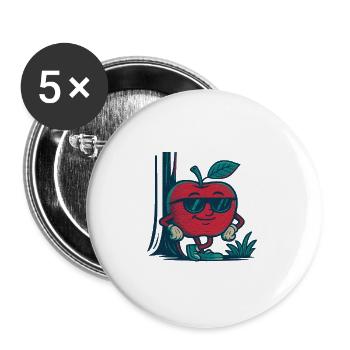 Equaled apple - Buttons small 1''/25 mm (5-pack) - white - Front