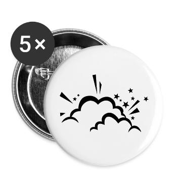 Nuage comique après l’explosion - Lot de 5 petits badges (25 mm) - blanc - Devant