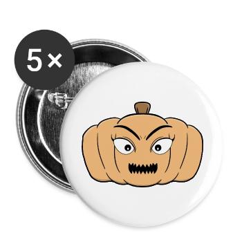 Haunted Halloween Spooky Pumpkin - Buttons small 1''/25 mm (5-pack) - white - Front