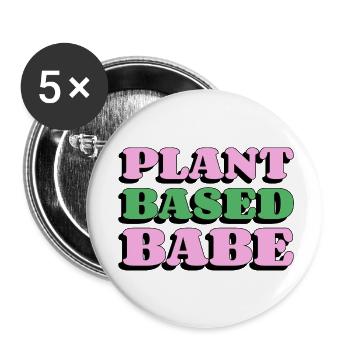 Bébé à base de plantes - Lot de 5 petits badges (25 mm) - blanc - Devant