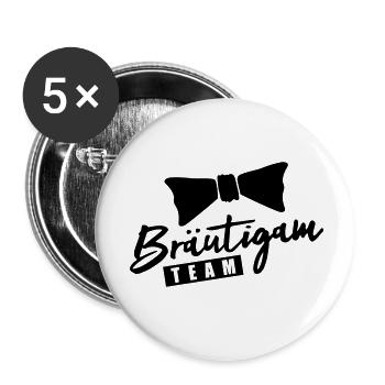 Bräutigam Team - Buttons klein 25 mm (5er Pack) - Weiß - Vorne