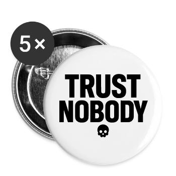 Trust Nobody - Buttons small 1''/25 mm (5-pack) - white - Front