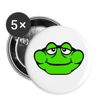 Frog Toad Smiles Funny Comic Happy Cool - Buttons small 1''/25 mm (5-pack) - white - Front