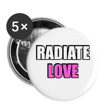 Radiate Love Bold Typography - Buttons small 1''/25 mm (5-pack) - white - Front