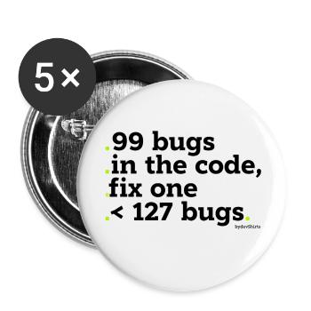 99 bugs in the code to fix - Buttons small 1''/25 mm (5-pack) - white - Front