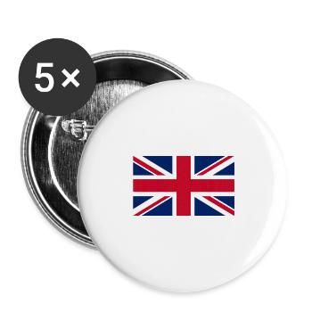 Stylised Flag Cross Diagonals UK - Buttons small 1''/25 mm (5-pack) - white - Front