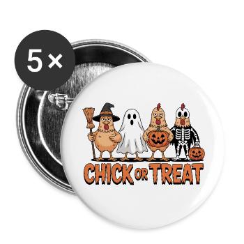 Huhn Geist Kürbis Kostüm Print - Buttons klein 25 mm (5er Pack) - Weiß - Vorne