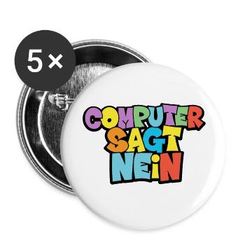 Colorful Computer Says No Graphic - Buttons small 1''/25 mm (5-pack) - white - Front