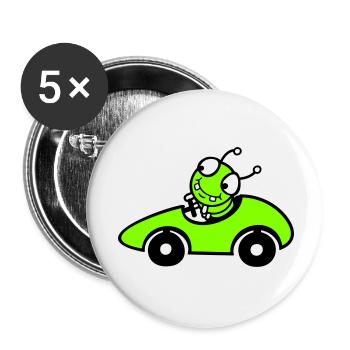 Caterpillar Worm Racing Car Racing Car Fast Driving Sports - Buttons small 1''/25 mm (5-pack) - white - Front