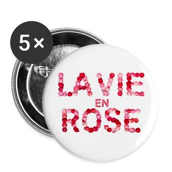 La Vie en Rose - Buttons klein 25 mm (5er Pack) - Weiß - Vorne