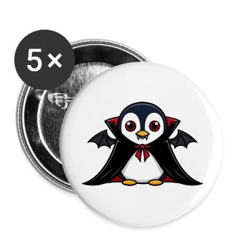Süßer Halloween Pinguin Vampir Cartoon Chibi - Buttons klein 25 mm (5er Pack) - Weiß - Vorne